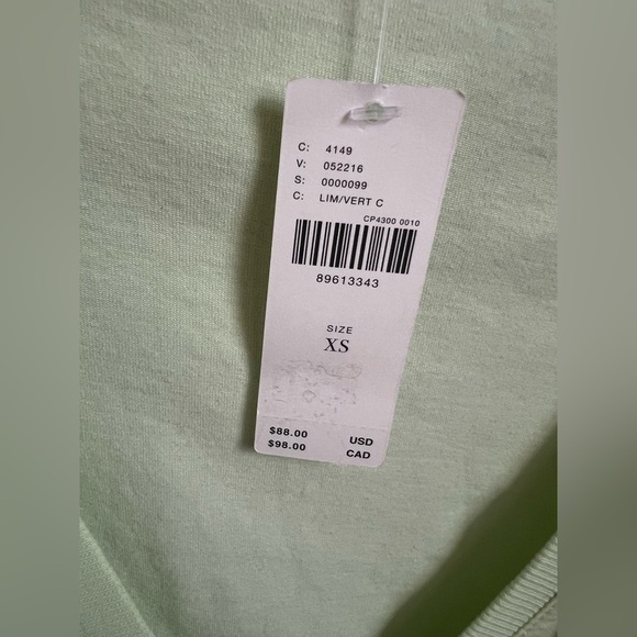 NWT w Flaw Anthropologie daily practice Montauk v-neck dress XS lime green - Picture 5 of 13